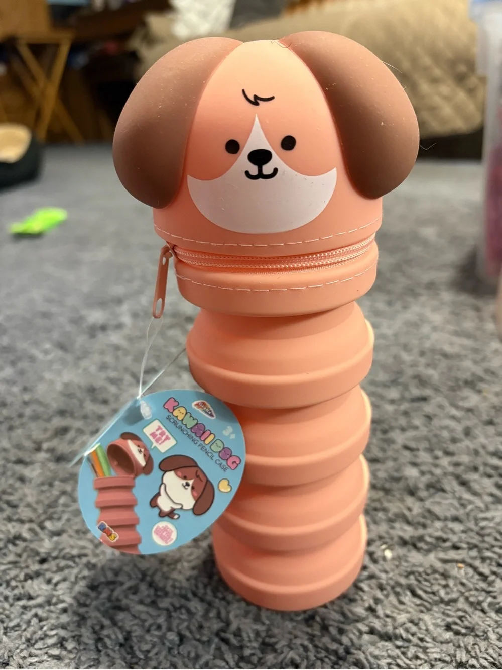 NWT Kawaii Dog Scrunching Pencil Pouch